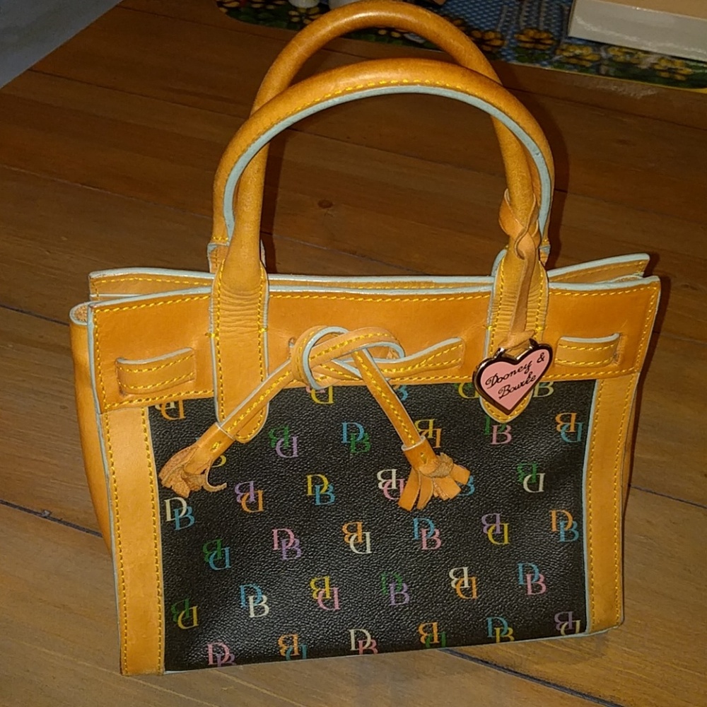 multicolor Dooney & Bourke monogram mini hang bag